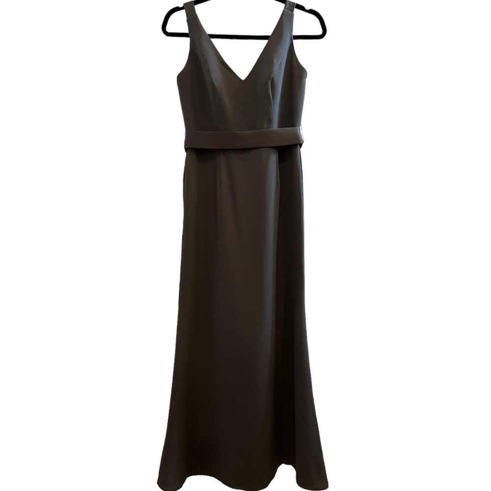 White by Vera Wang Charcoal Crepe Bridesmaid‎ Dress Size 6
